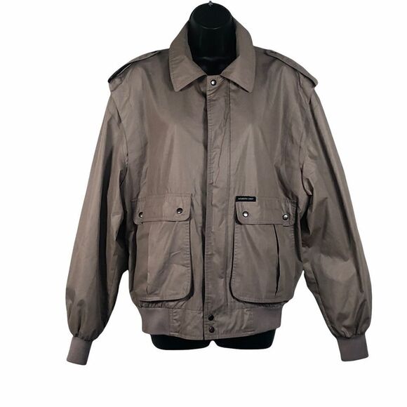 Vintage Members Only Bomber Jacket Size 42 Khaki